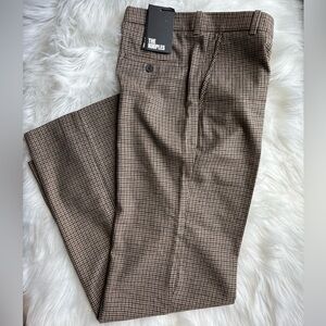 🆕 The Kooples Women’s Houndstooth Wool Dress Pants Size 8 Brown/Beige